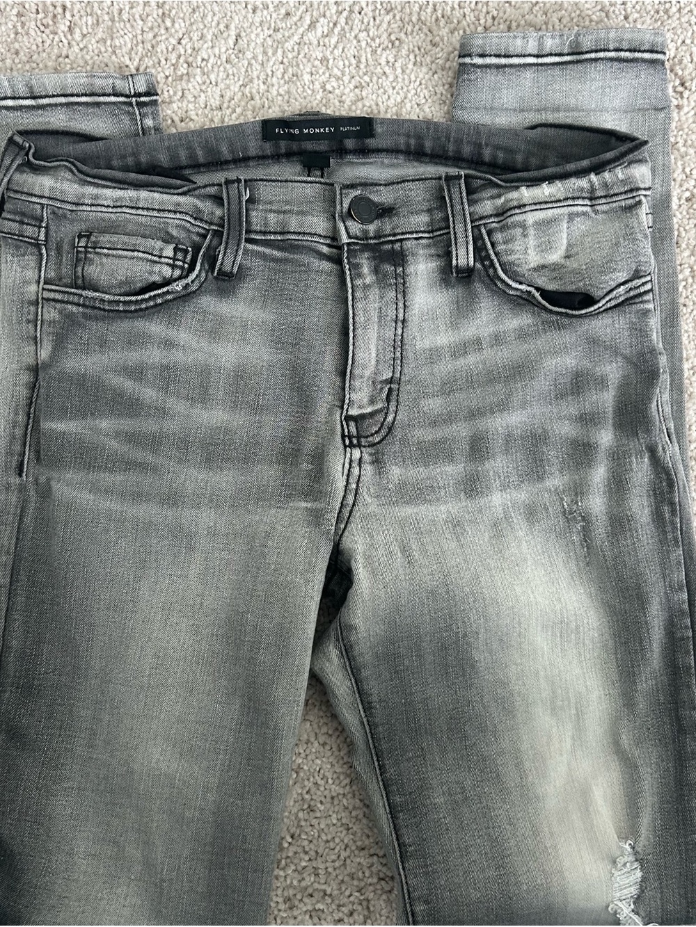 Flying Monkey Washed Gray Skinny Jeans